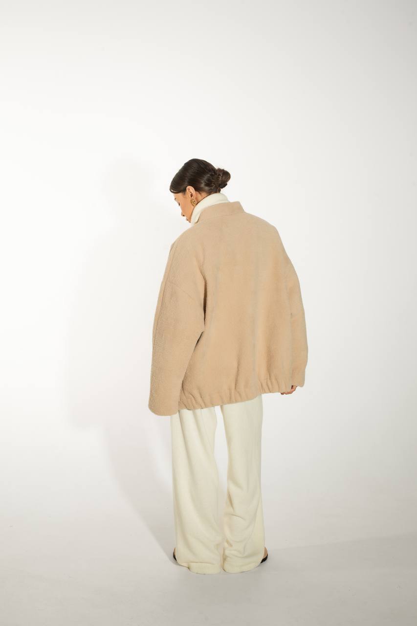 Бомбер з фактурної вовни альпаки    89309029