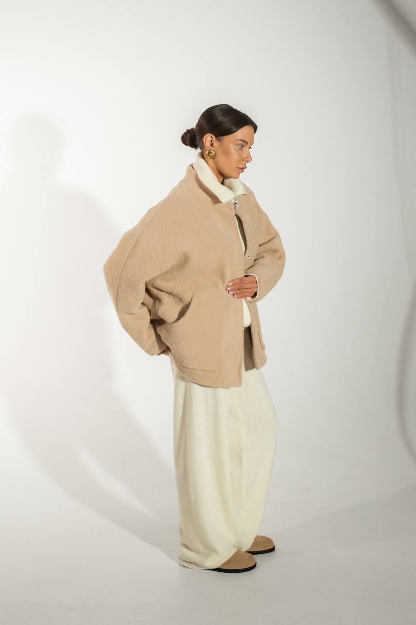 Бомбер з фактурної вовни альпаки    20406914