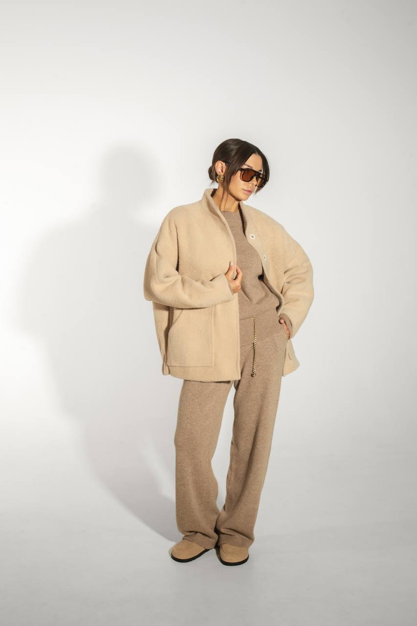 Бомбер з фактурної вовни альпаки    87778557