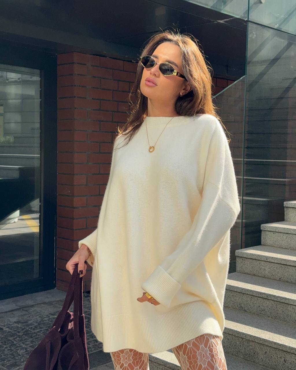 Сукня - светр з вовни ягня, молочний    26233962