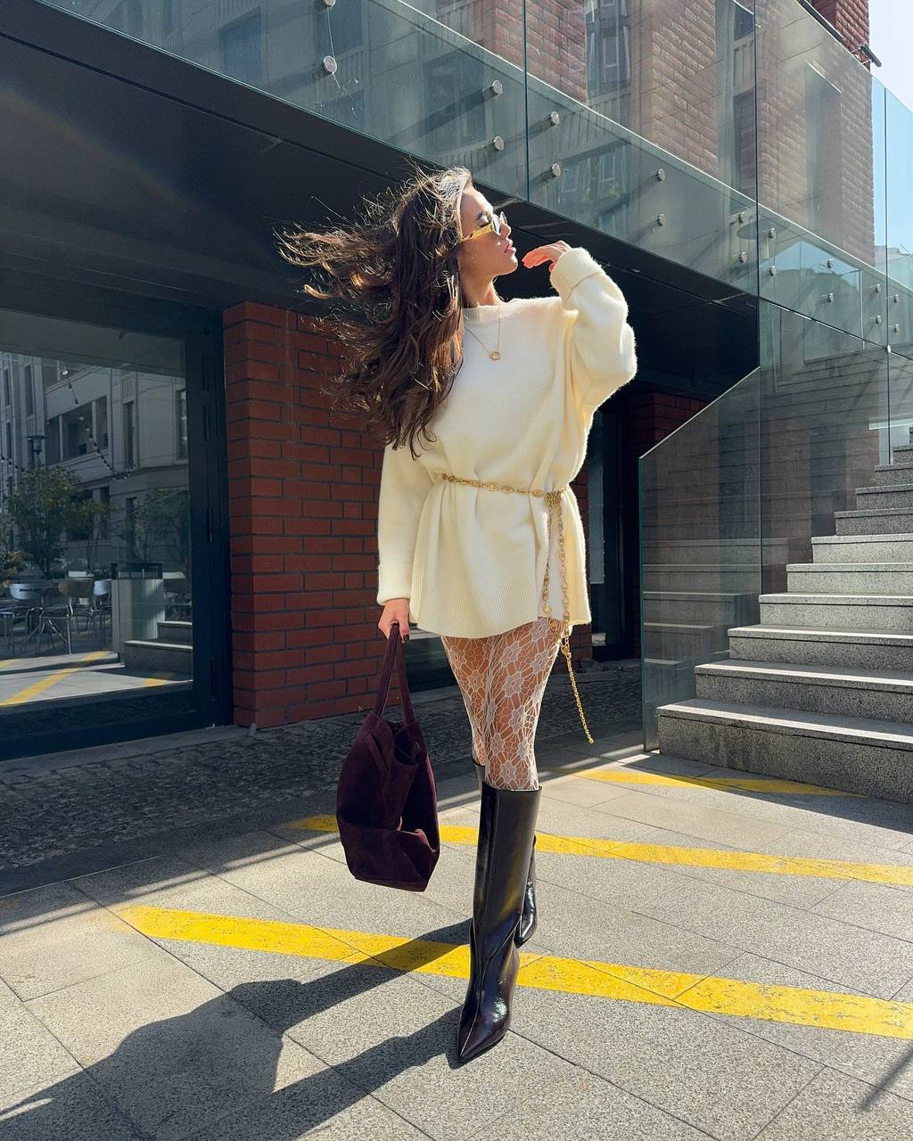 Сукня - светр з вовни ягня, молочний    48698619