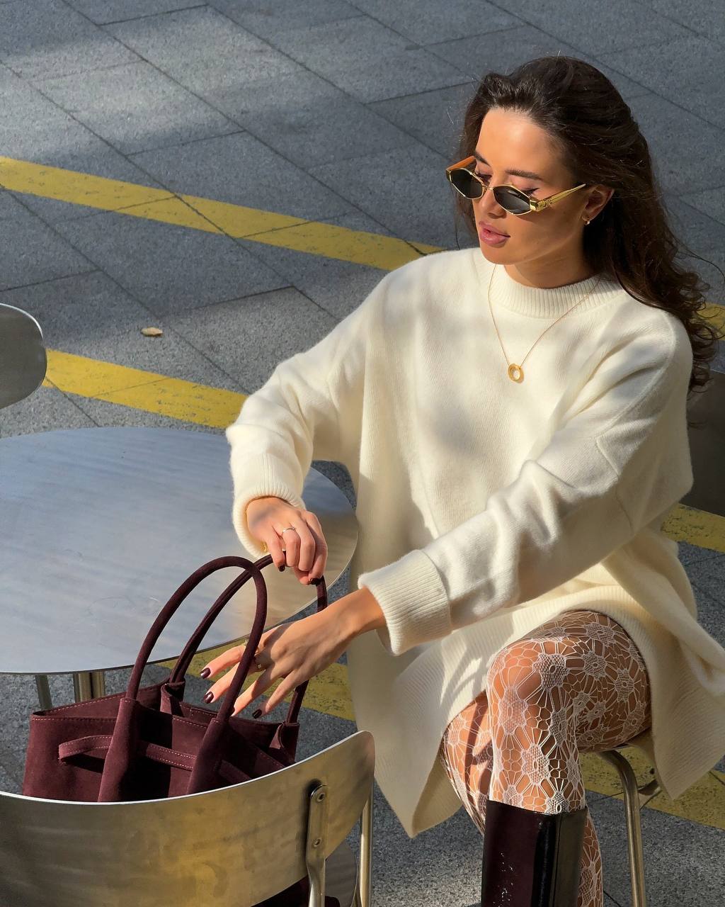 Сукня - светр з вовни ягня, молочний    37833606