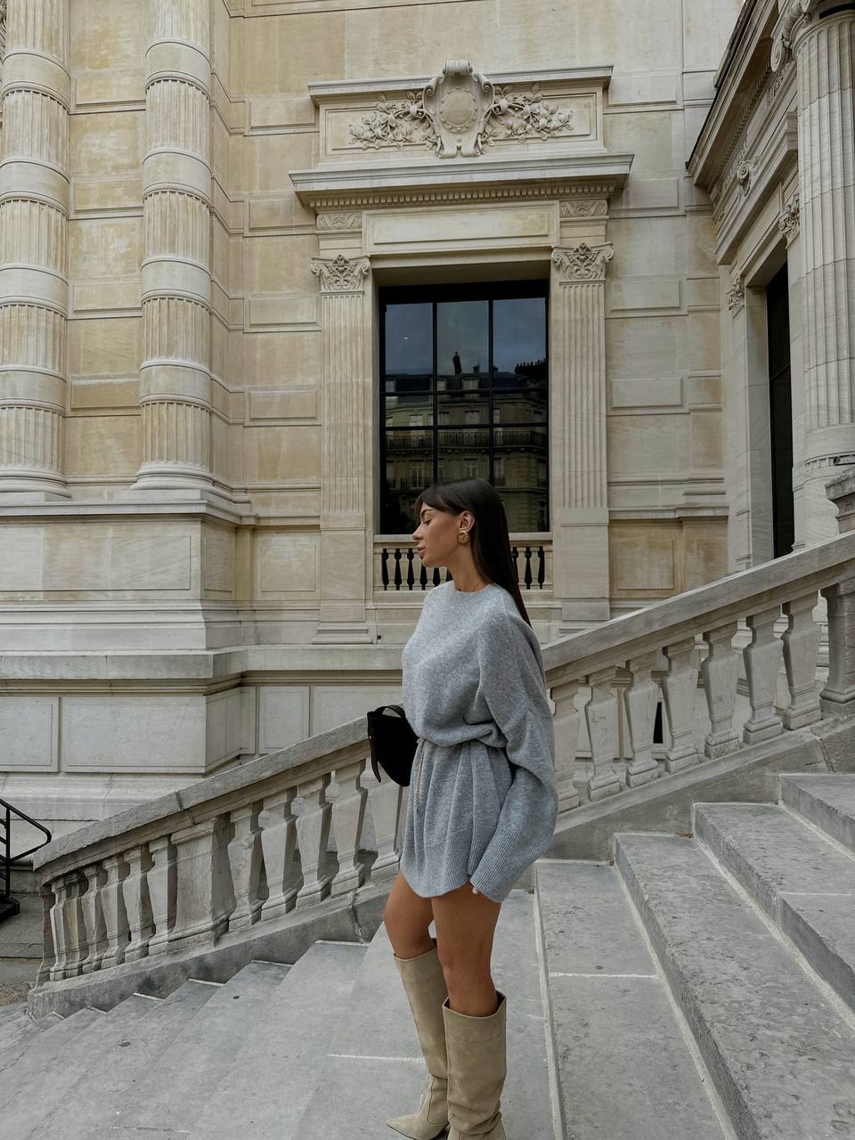 Сукня - светр з вовни ягня, сірий    16942398