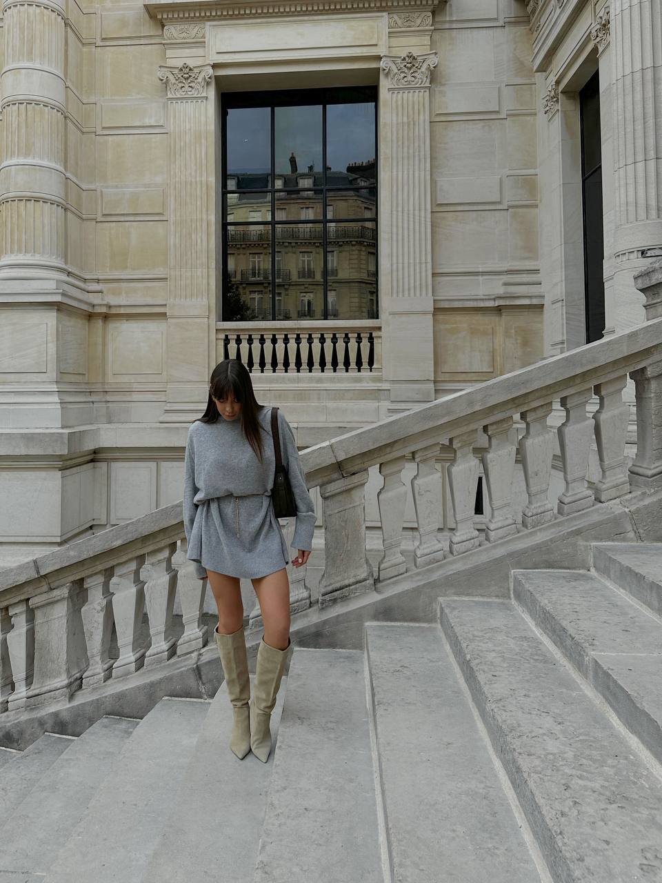 Сукня - светр з вовни ягня, сірий    13921114