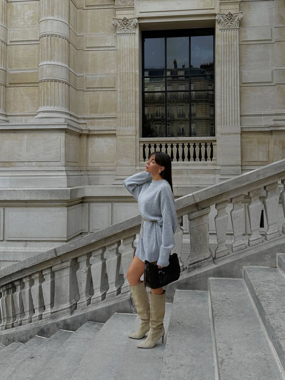 Сукня - светр з вовни ягня, сірий    5715029