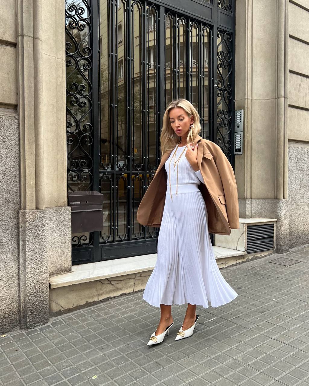 Комплект плісе, білий    47913892