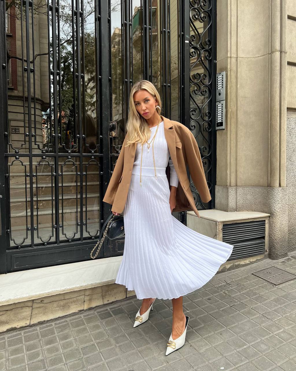 Комплект плісе, білий    46173891