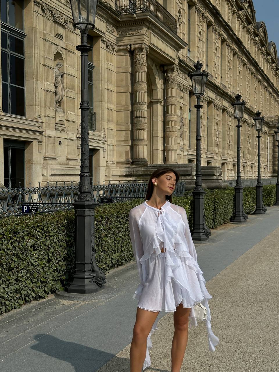 Спідниця з шифону міні біла    1256717