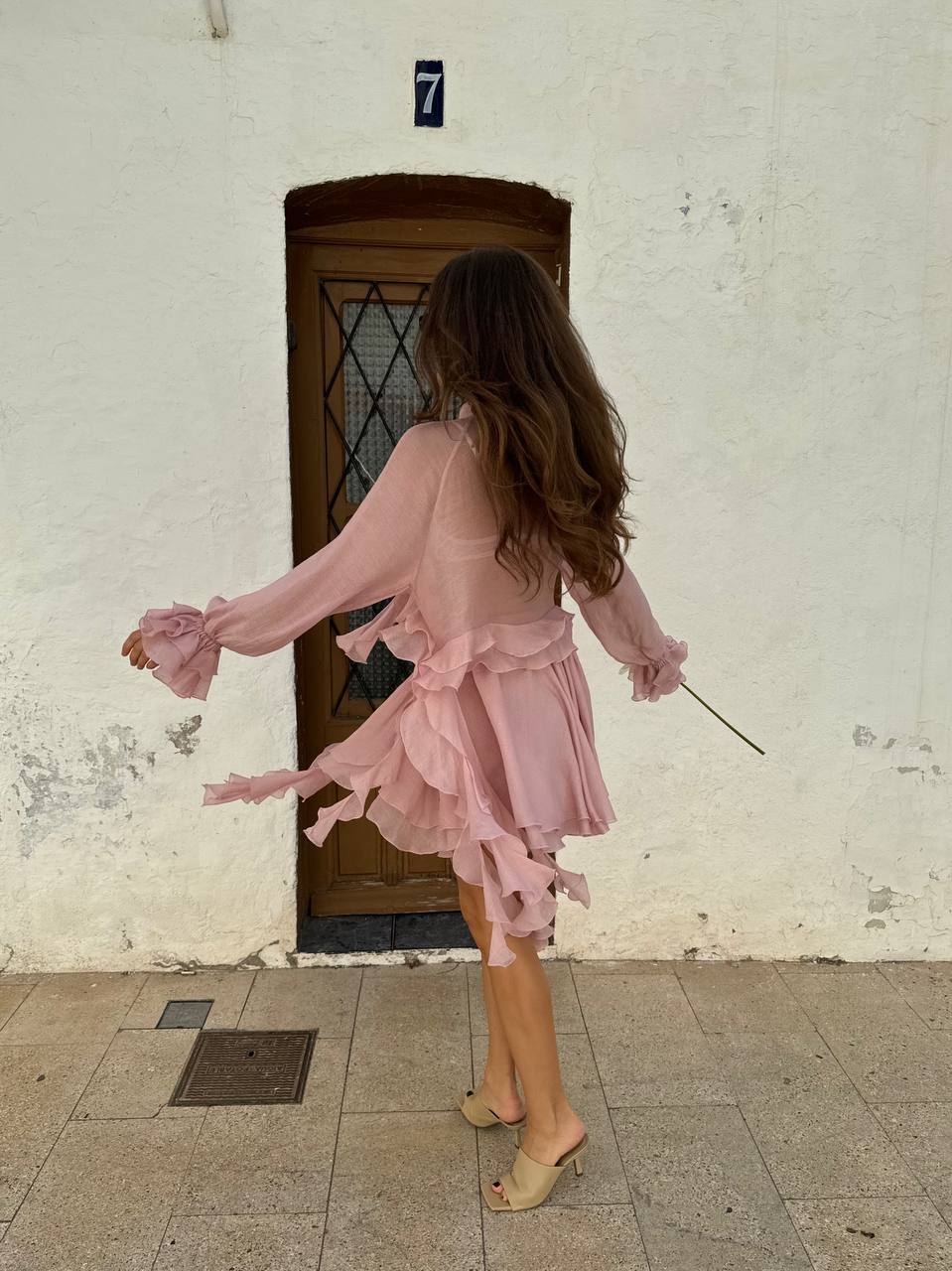 Спідниця з шифону міні рожева    82579540