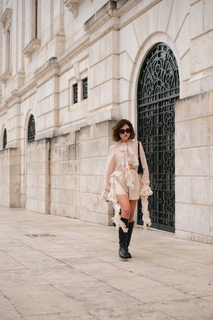 Шорти з шифону, перламутр    68537609