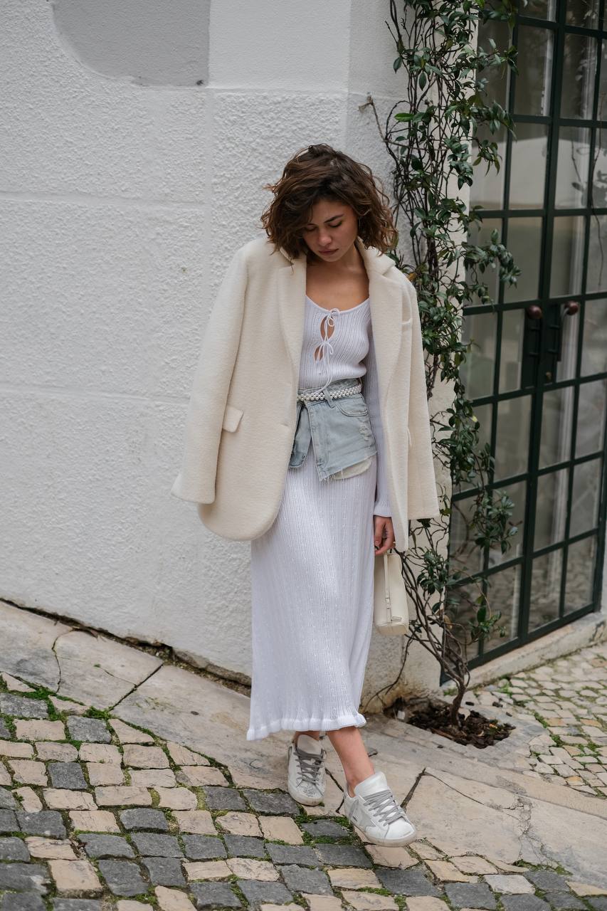 Сукня з асиметричним низом, біла    40333871