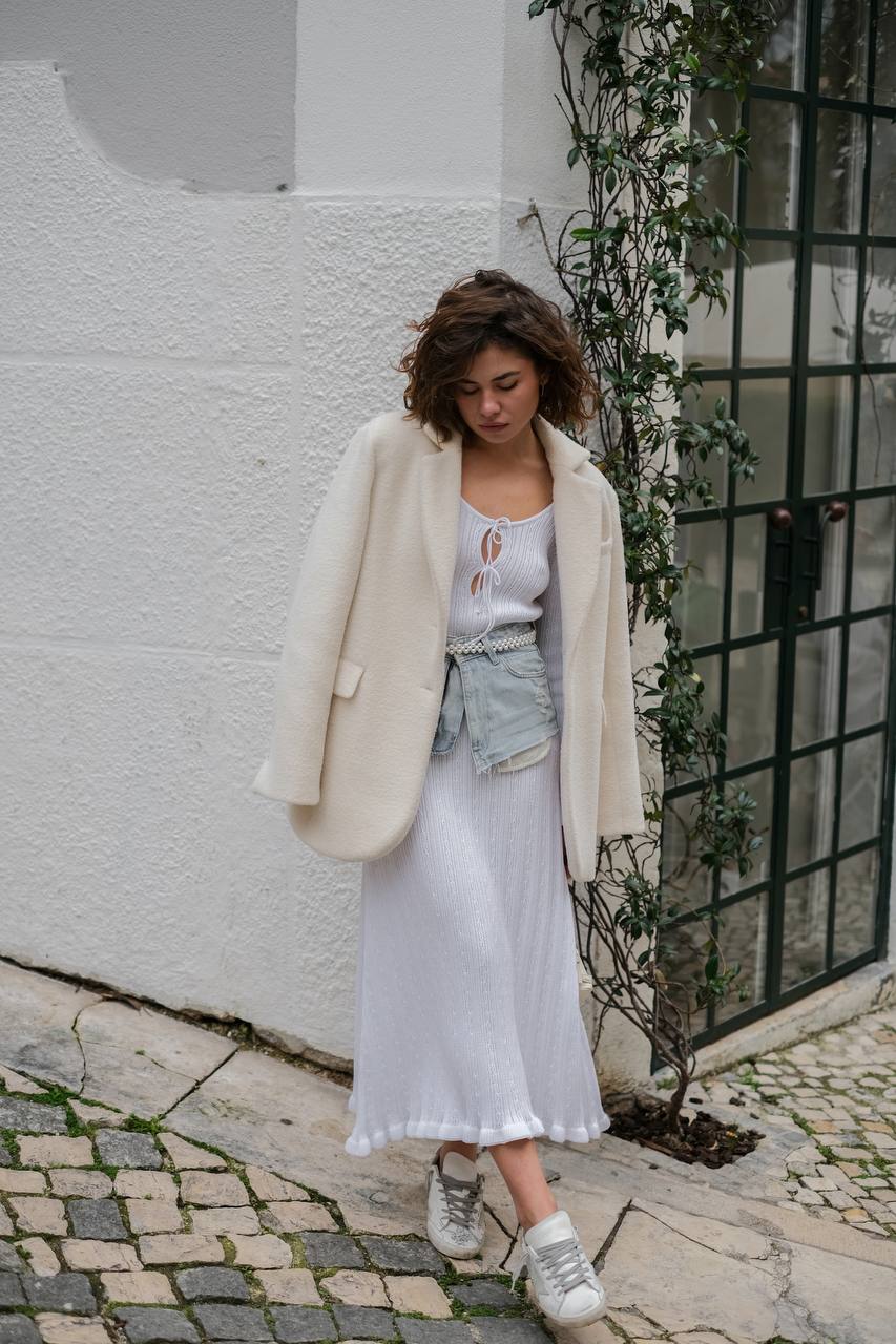 Сукня з асиметричним низом, біла    92002419