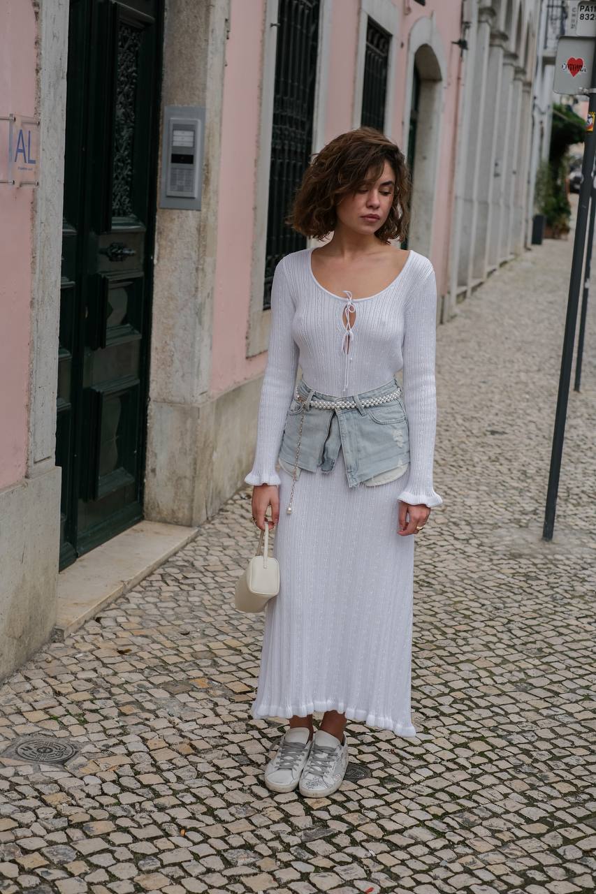 Сукня з асиметричним низом, біла    22075156