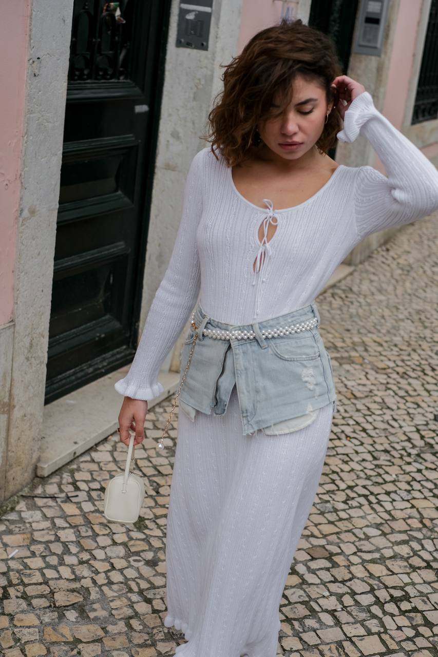 Сукня з асиметричним низом, біла    61638495