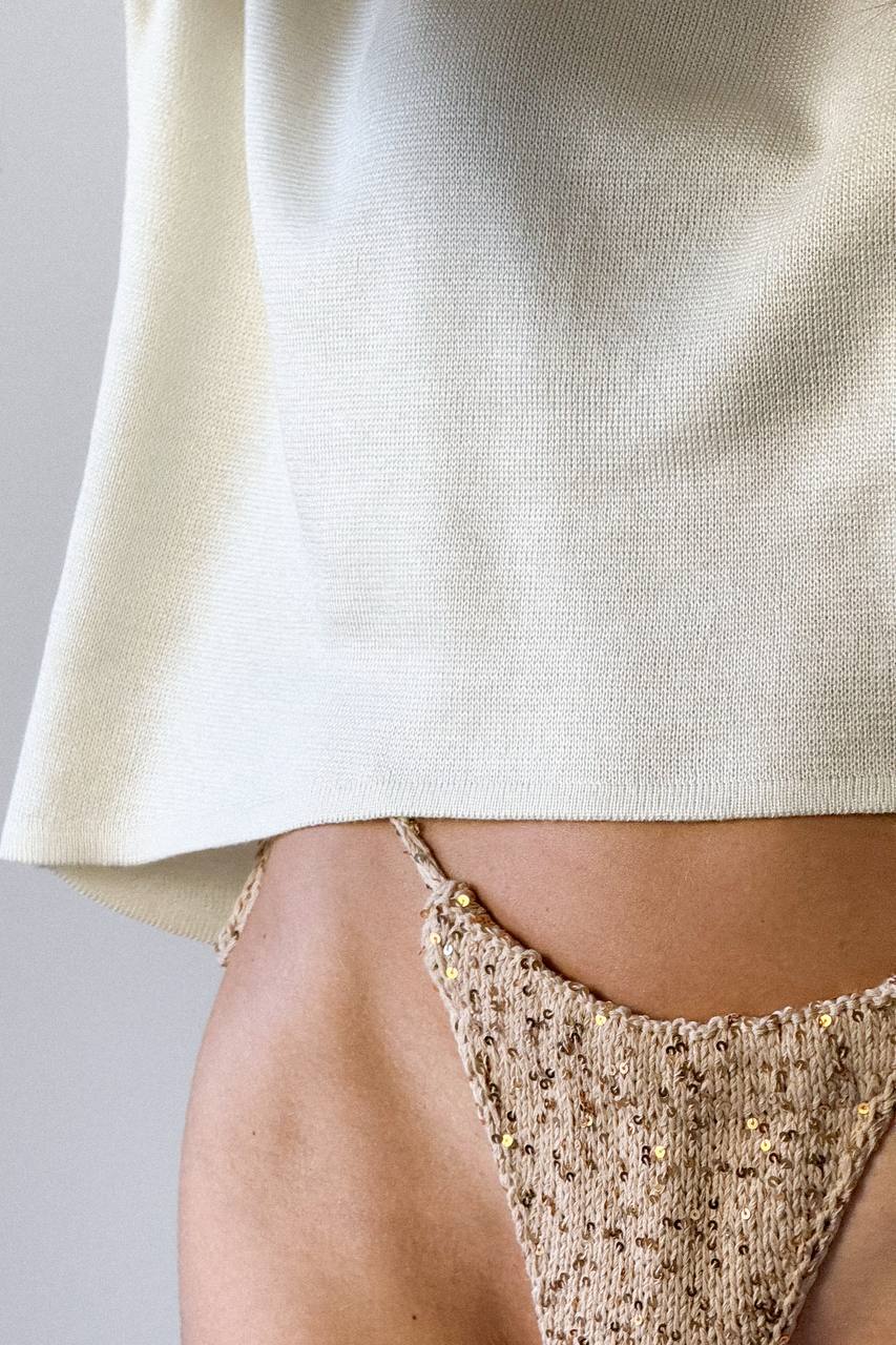 Вʼязані трусики ручної роботи, бежевий    61275261