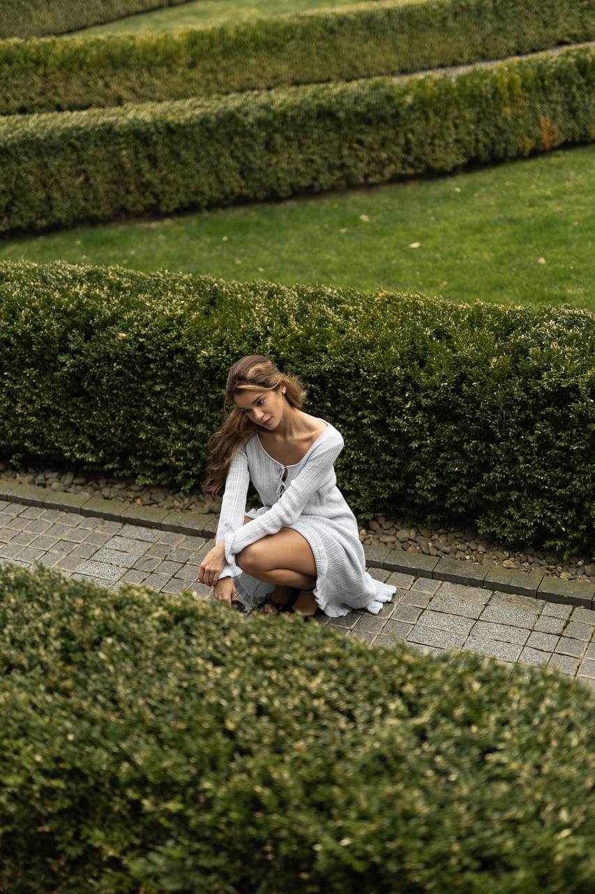 Сукня з асиметричним низом, блакитна