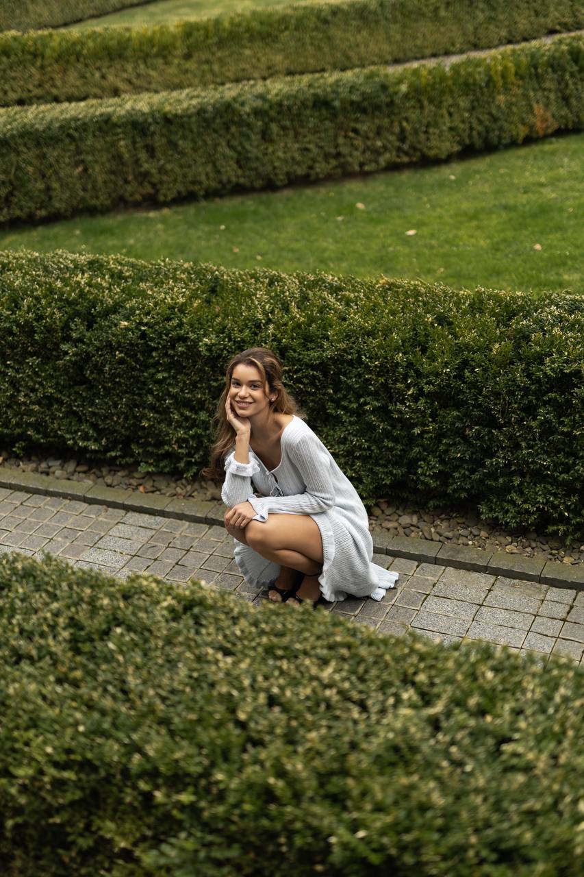 Сукня з асиметричним низом, блакитна