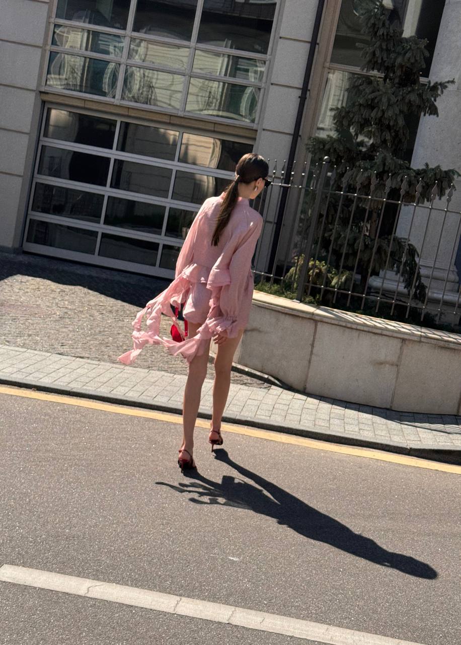 Шорти з шифону рожеві