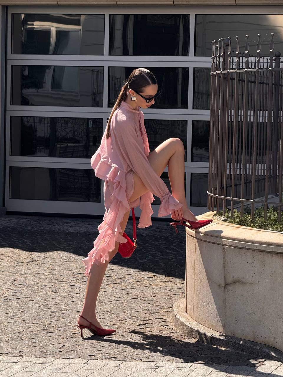 Шорти з шифону, рожеві