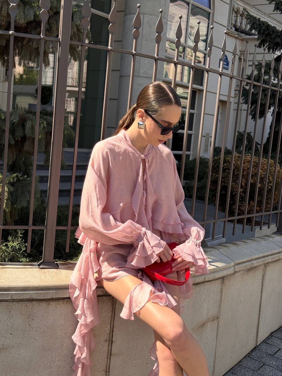 Шорти з шифону, рожеві