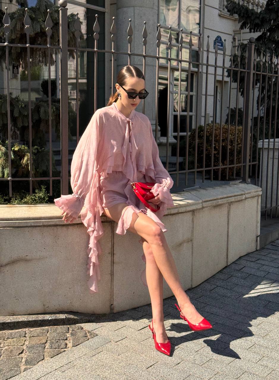 Шорти з шифону, рожеві