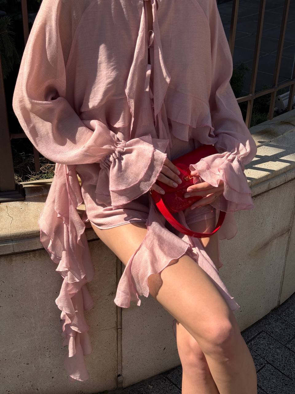 Шорти з шифону, рожеві