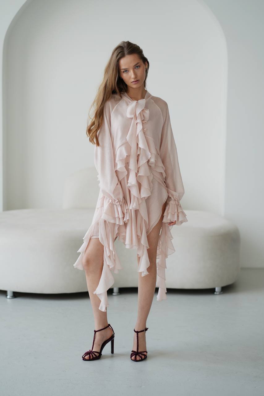 Спідниця з шифону міні