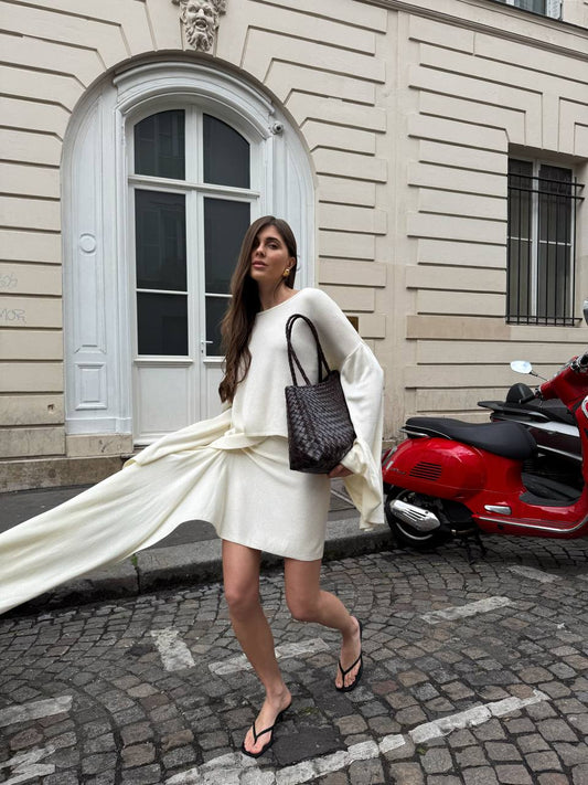 Комплект спідниця і джемпер з розклешеними рукавами