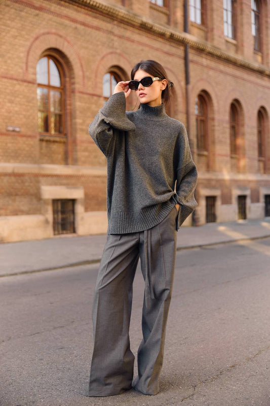 Брюки з вовни, сірі