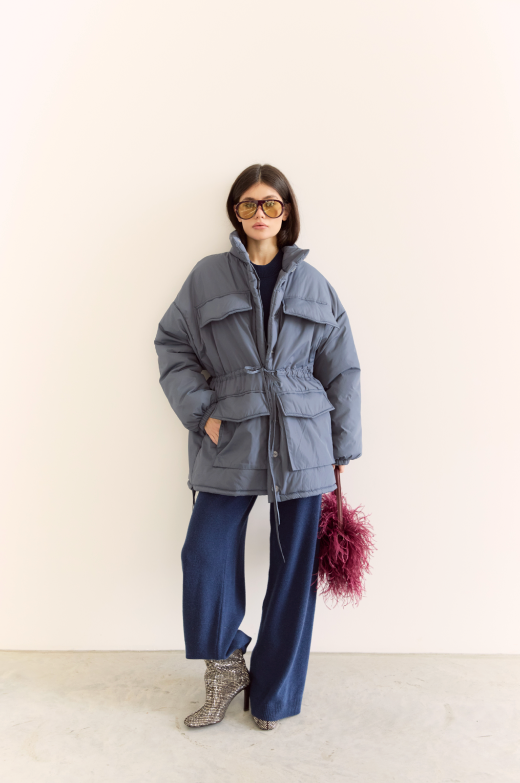 Куртка з завʼязками, сіро-синій (термін очікування 7-10 роб. днів)