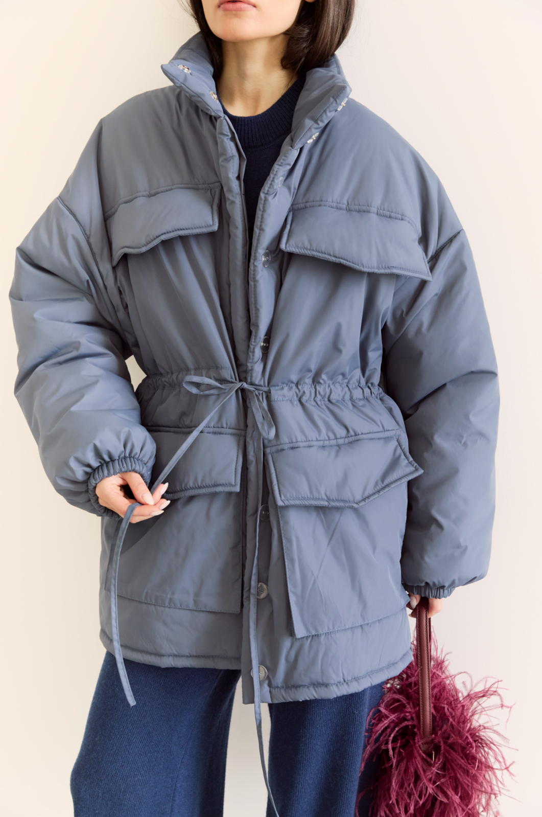 Куртка з завʼязками, сіро-синій (термін очікування 7-10 роб. днів)