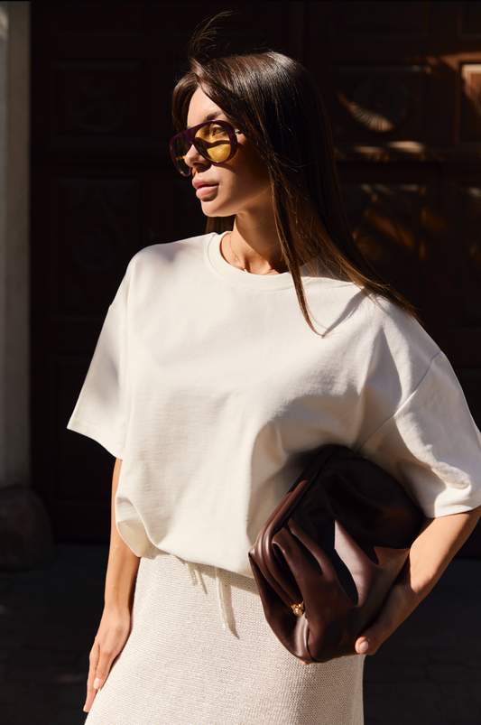 Футболка з бавовни, молочний