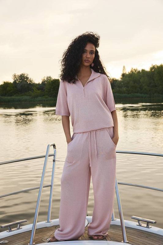Комплект з віскози, пудровий — в повний зріст — SHEVCHENKO