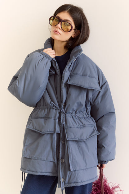 Куртка з завʼязками, сіро-синій (термін очікування 7-10 роб. днів)