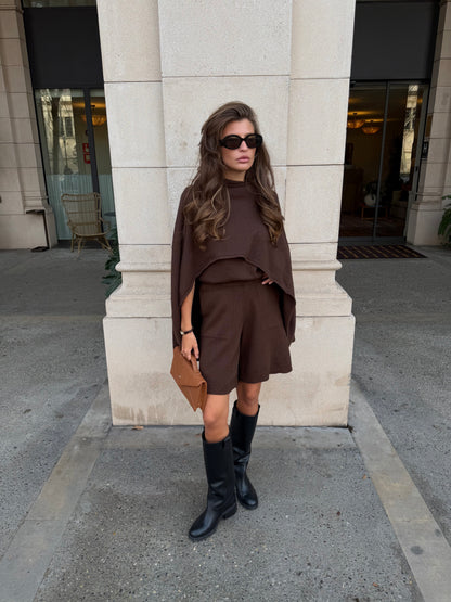 Кейп з вовни ягня, шоколадний