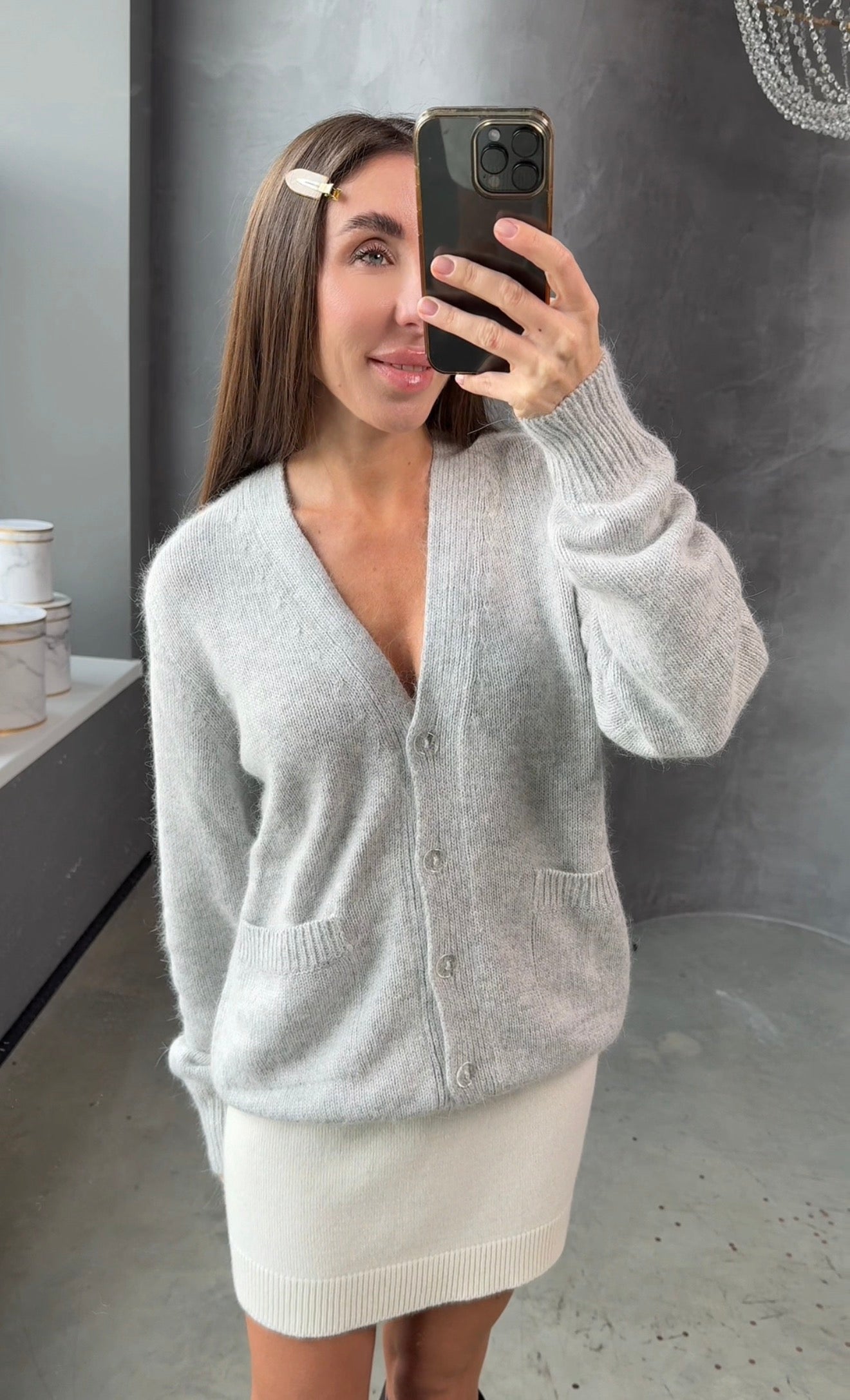 Кардиган з ангори, сірий