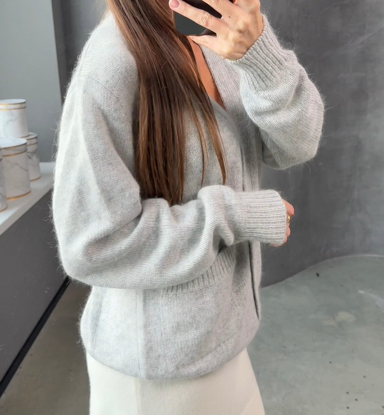 Кардиган з ангори, сірий