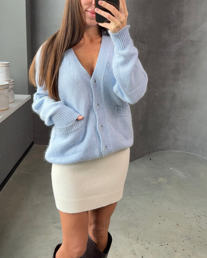 Кардиган з ангори, блакитний