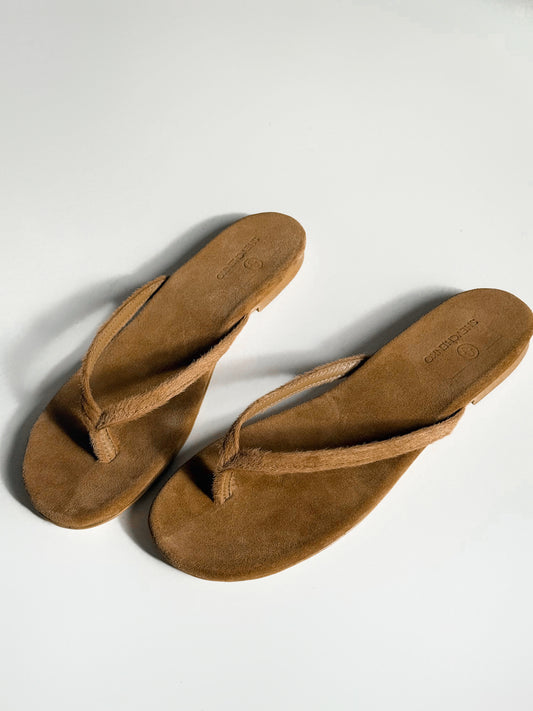 Шльопанці з натуральної шкіри поні, карамельний