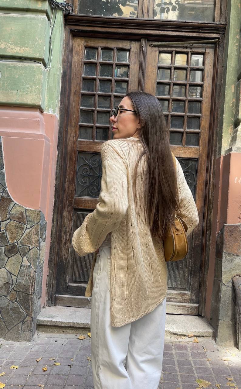 Джемпер асиметричний, бежевий