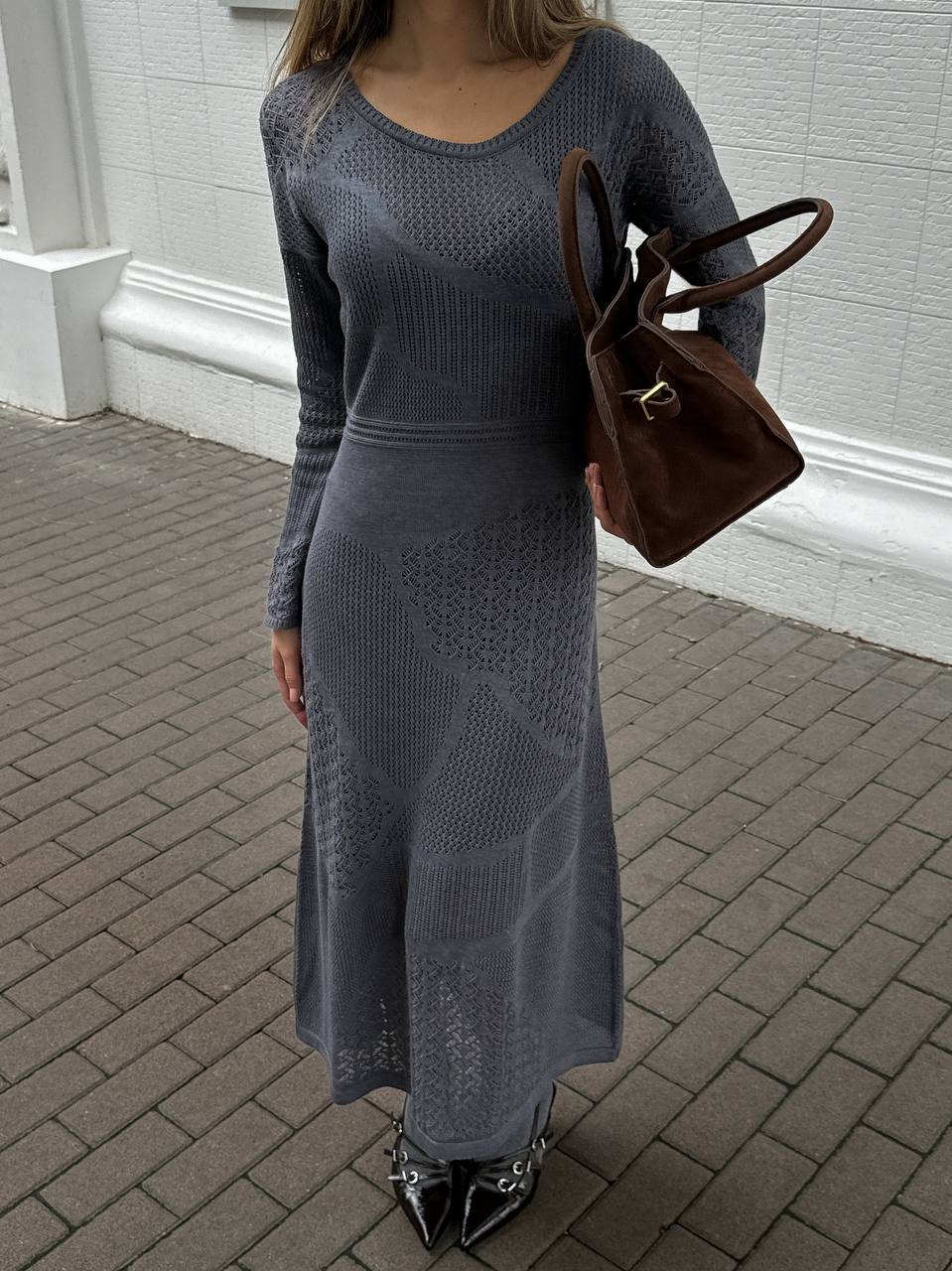 Сукня ажурна, сірий