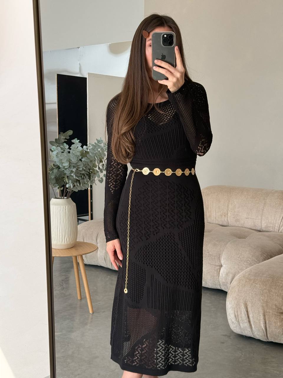 Сукня ажурна, чорний