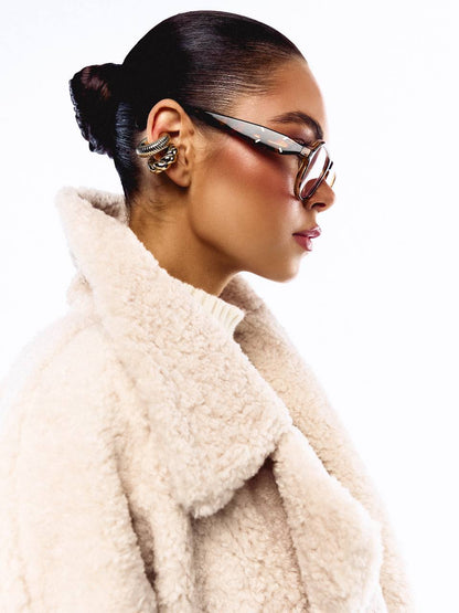 Шубка з екохутра, кремово-молочний (термін виготовлення 10-14 робочих днів)