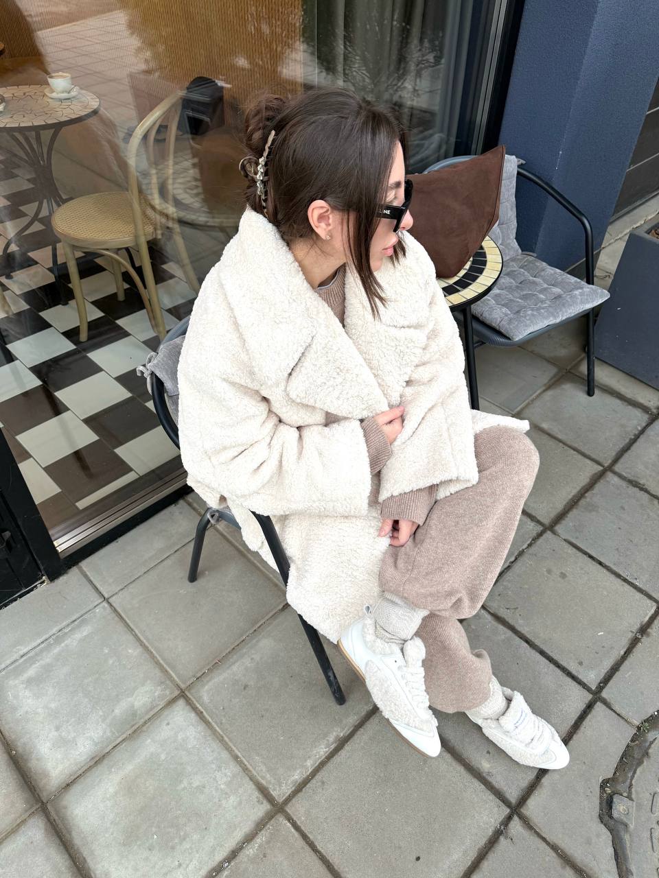 Кеди з хутром, молочний (термін передзамовлення 5-7 робочих днів)