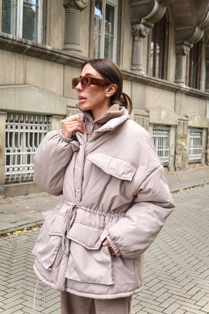 Куртка з завʼязками, бежевий