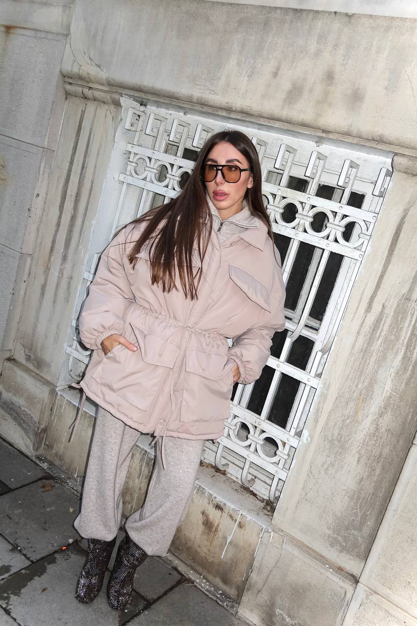 Куртка з завʼязками, бежевий