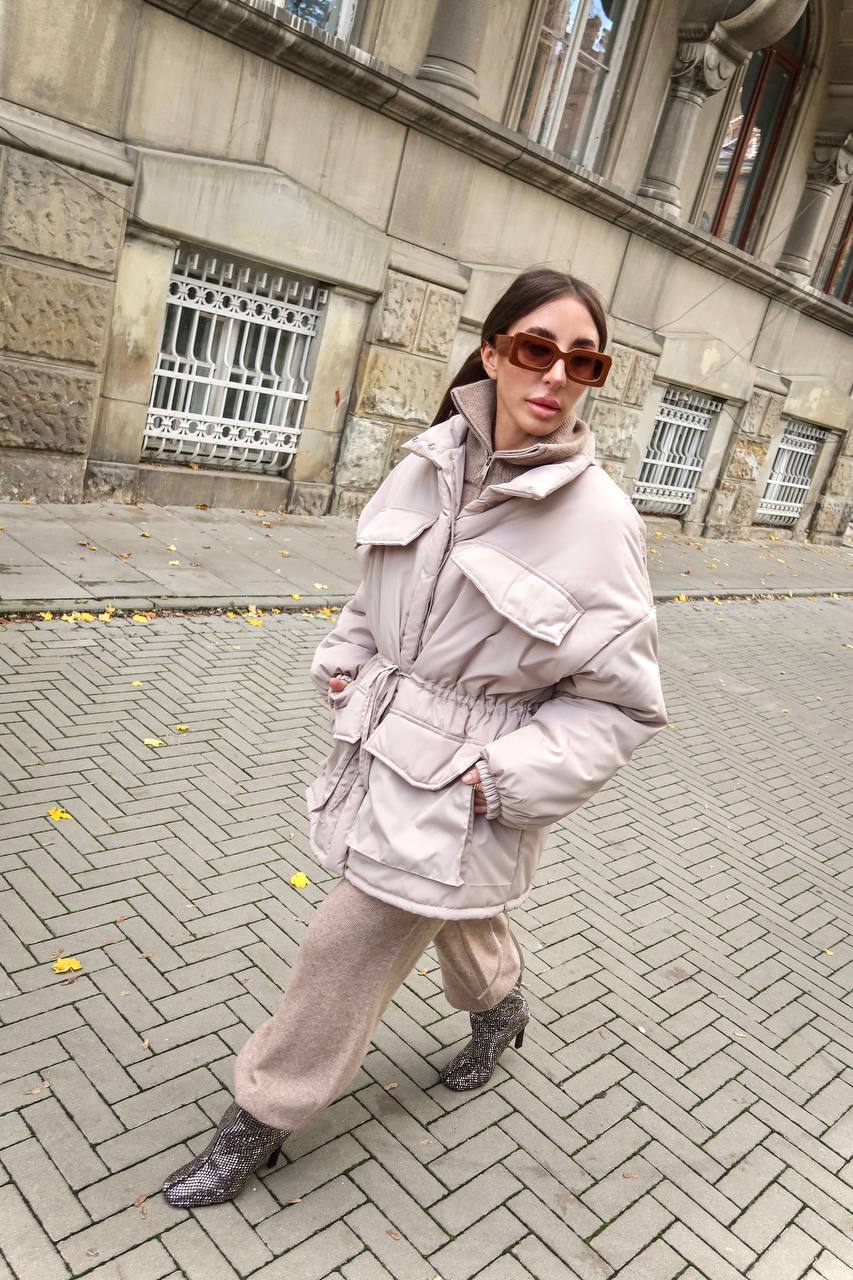 Куртка з завʼязками, бежевий