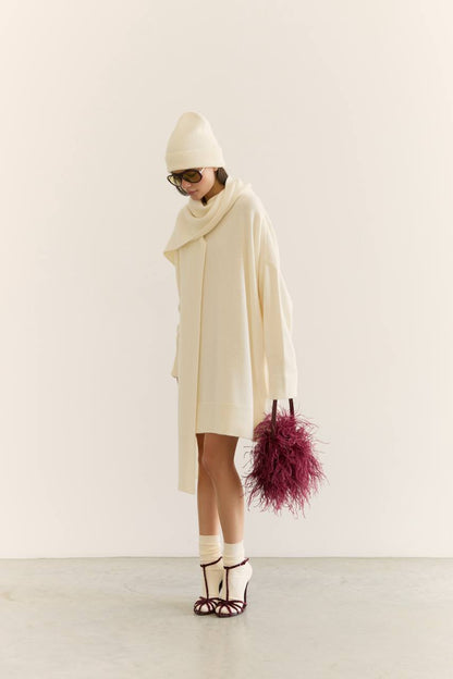 Сукня - светр з вовни ягня, молочний