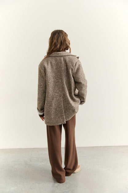 Жакет з вовни, бежево-коричневий