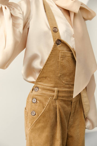 Комбінезон з вельвету, бежево-карамельний